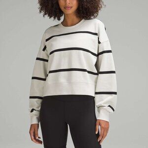Lululemon Perfectly Oversized Cropped Crew Sweatshirt 0 Womens Striped Oversized